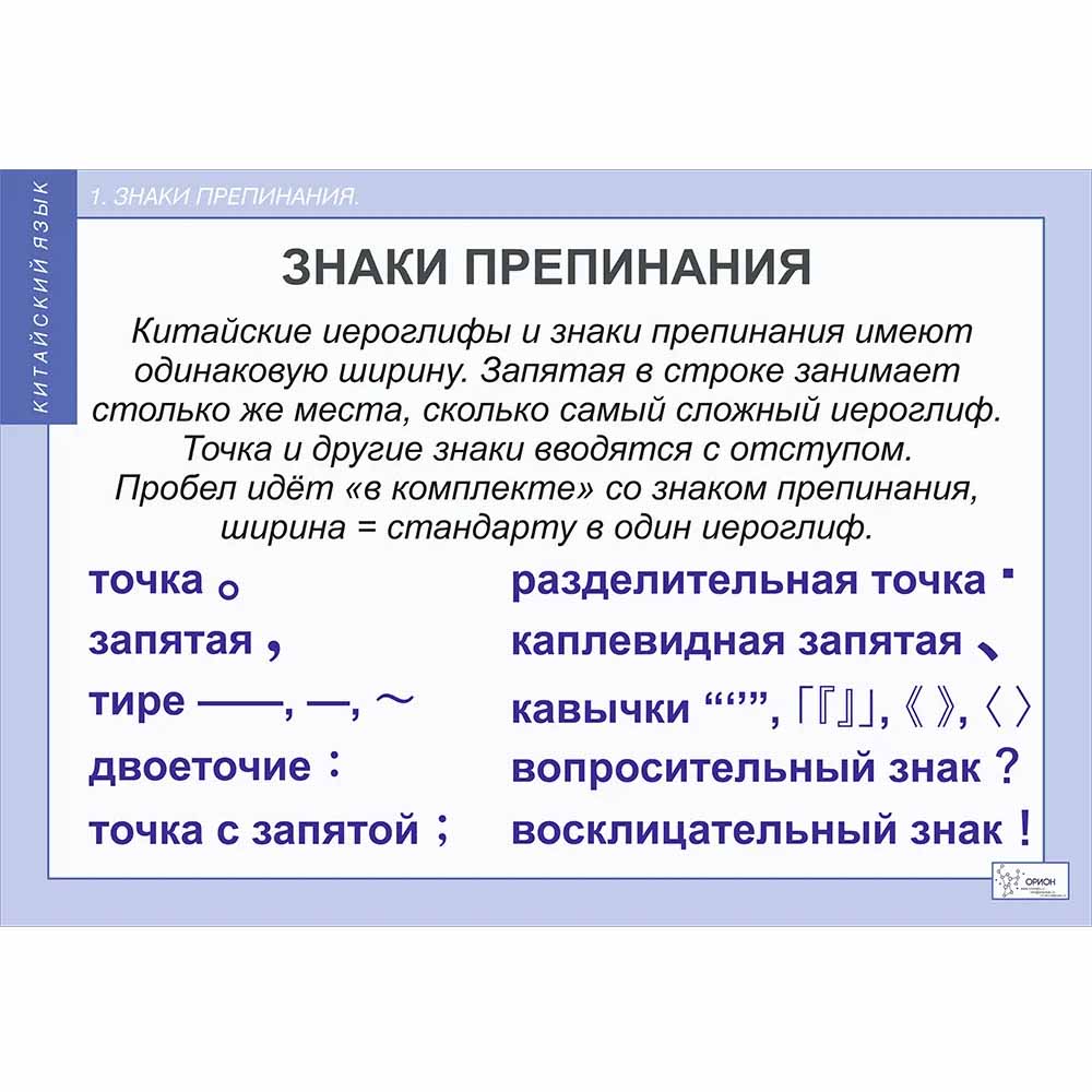 учебных таблиц Китайский язык Грамматика 5 часть