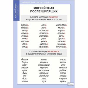 учебных таблиц русский язык 3 класс